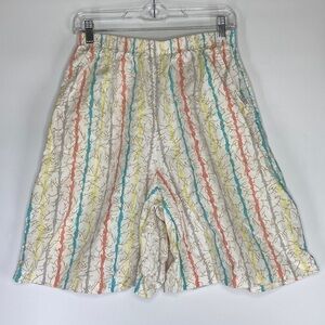 Vintage The Season Ticket Retro Stretch Striped Abstract Shorts Waist 27"-36"